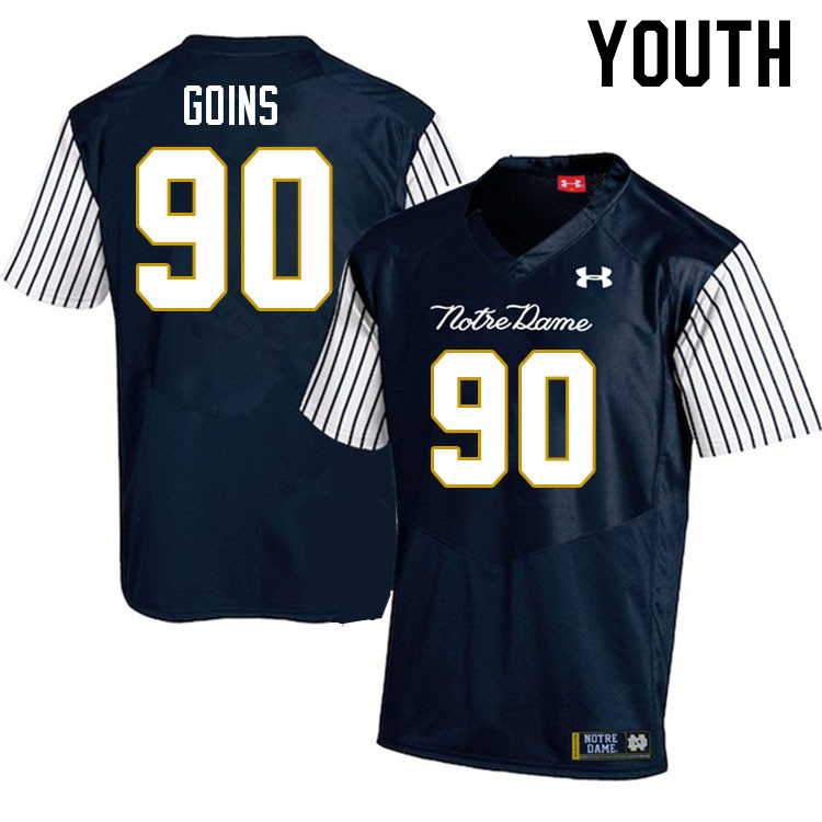 Youth #90 Eric Goins Notre Dame Fighting Irish College Football Jerseys Stitched-Alternate